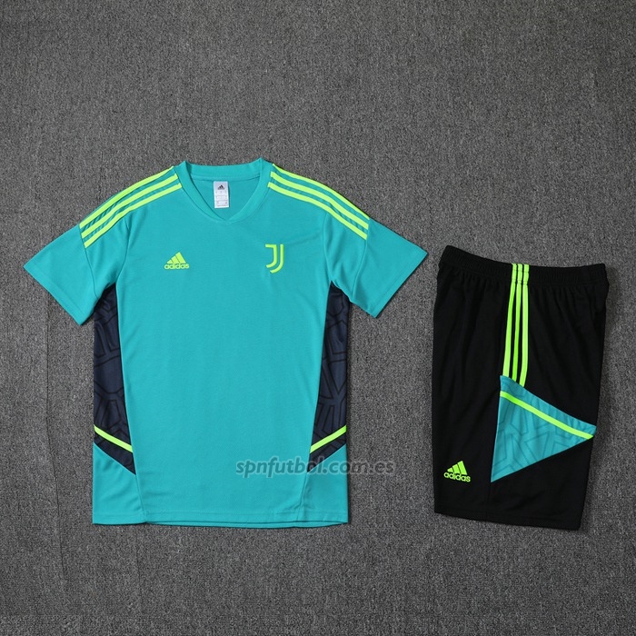 Chandal del Juventus Manga Corta 2022-2023 Azul y Verde - Pantalon Corto